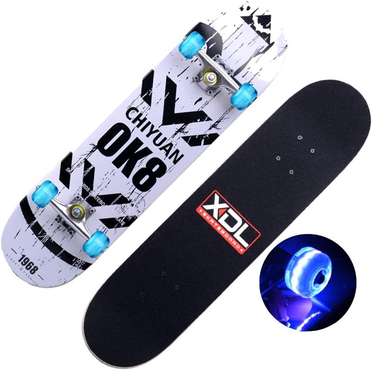 Longboard Skateboard - Streetboard Vierwieler - Straat Cruisen - Dubbel Concave Deck - 31.1 x 8.1 inch - Meerdere Patronen Longboard kopen online
