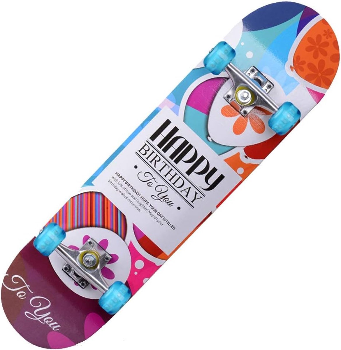 Longboard Skateboard - Streetboard Vierwieler - Straat Cruisen - Dubbel Concave Deck - 31.1 x 8.1 inch - Patroon Longboard kopen online