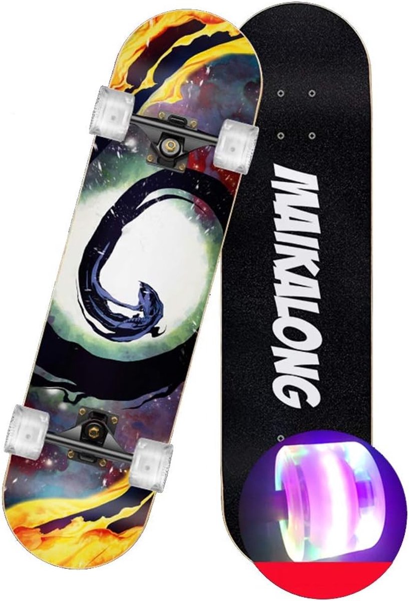 Longboard Skateboard - Vierwiel Board - Beginners Oefenen - 7-laags Esdoornhout - 79x20.5cm - Kleur C Longboard kopen online