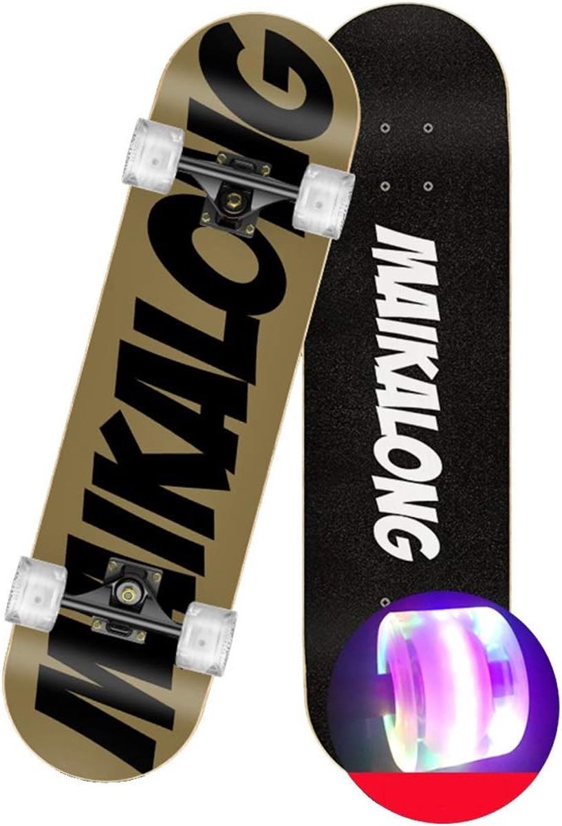 longboard skateboard vierwiel board beginners skateboarden 7 laags esdoornhout 79x20 5cm gekleurd