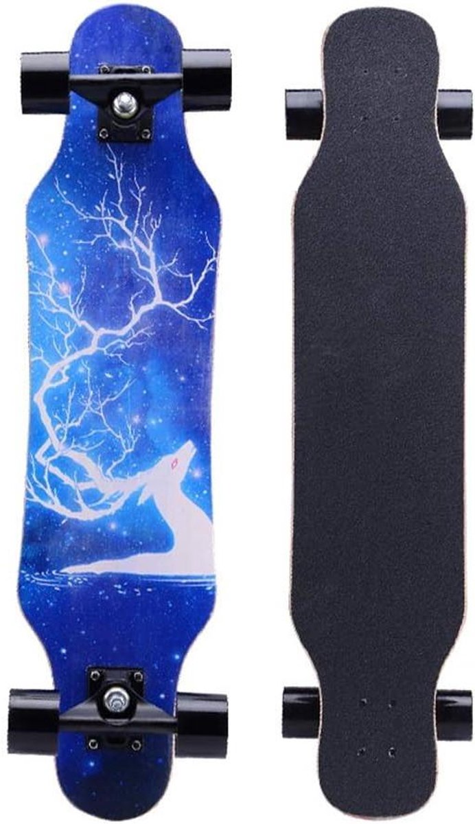 Longboard Skateboard - Vierwiel Plank - Straat Street - 7 Lagen Esdoornhout - 80 x 20 cm - Niet gespecificeerd Longboard kopen online