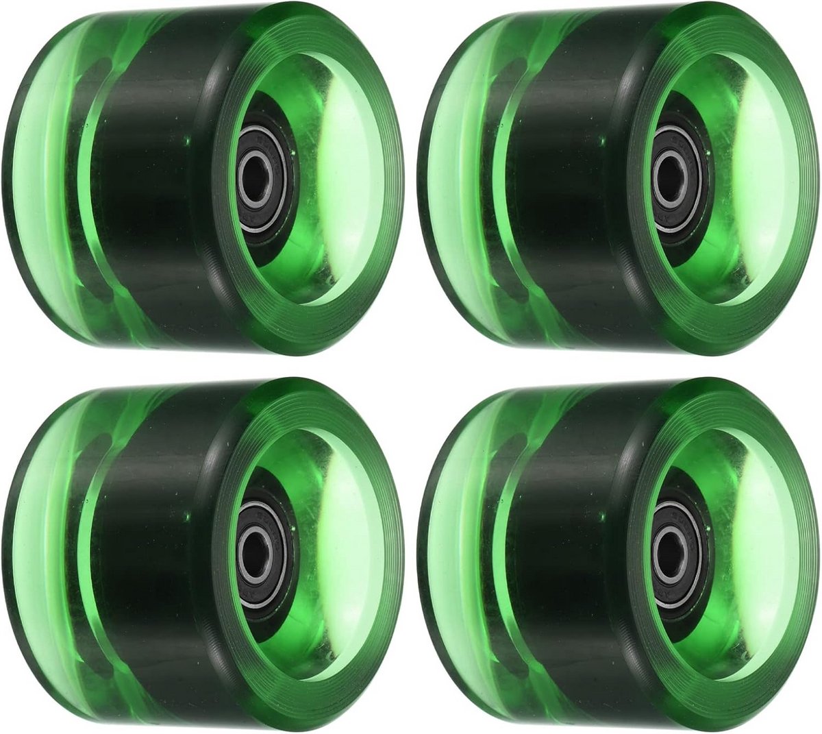 longboard wielen cruiser set straat skaten voorgemonteerde lagers 70mm 78a groen