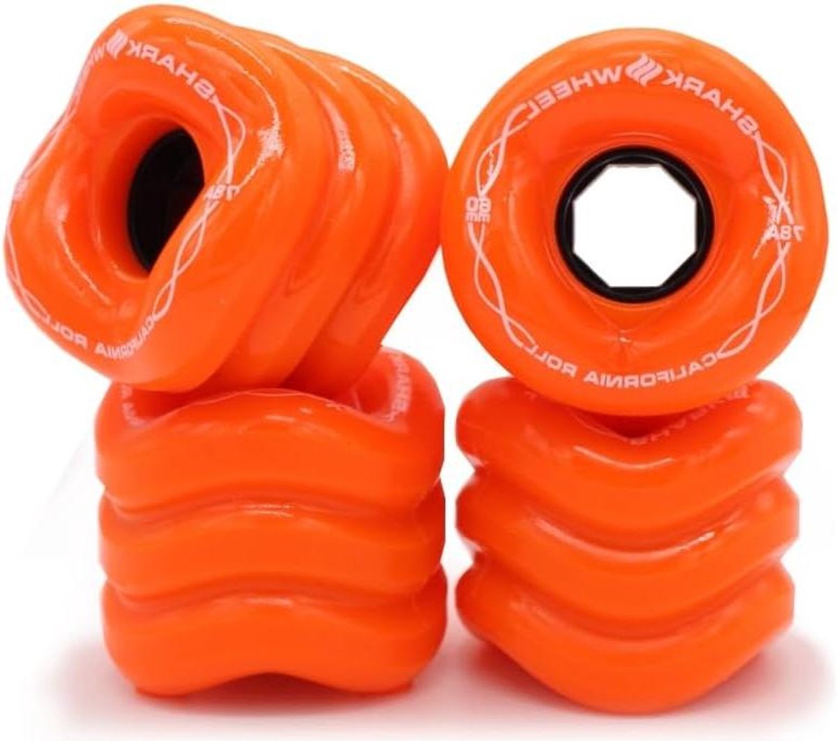 longboard wielen cruising wielen skateboard snel cruisen ruw terrein uniek golfpatroon 60 mm oranje