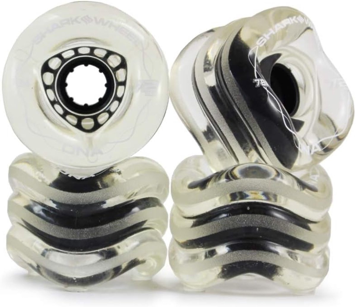 Longboard Wielen - Skateboard Onderdelen - All-Terrain Skaten - Uniek Golfpatroon - 72mm - Transparant Skateonderdeel kopen online