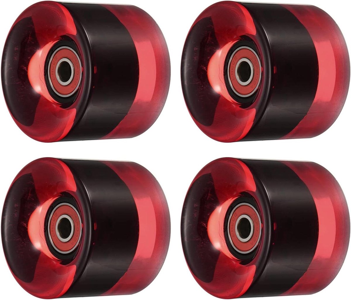 Longboard Wielen - Skateboard Onderdelen - Straat Rijden - Met Lagers - 60mm 4 Pack - Helder Rood Skateonderdeel kopen online