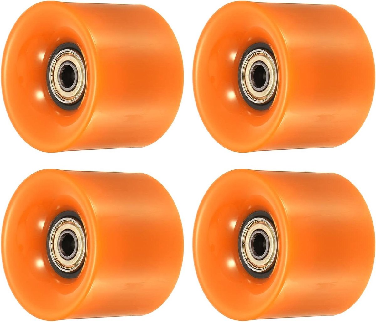 Longboard Wielen - Skateboard Onderdelen - Straat Rijden - Met Lagers - 60mm 80A - Oranje Goud Skateonderdeel kopen online