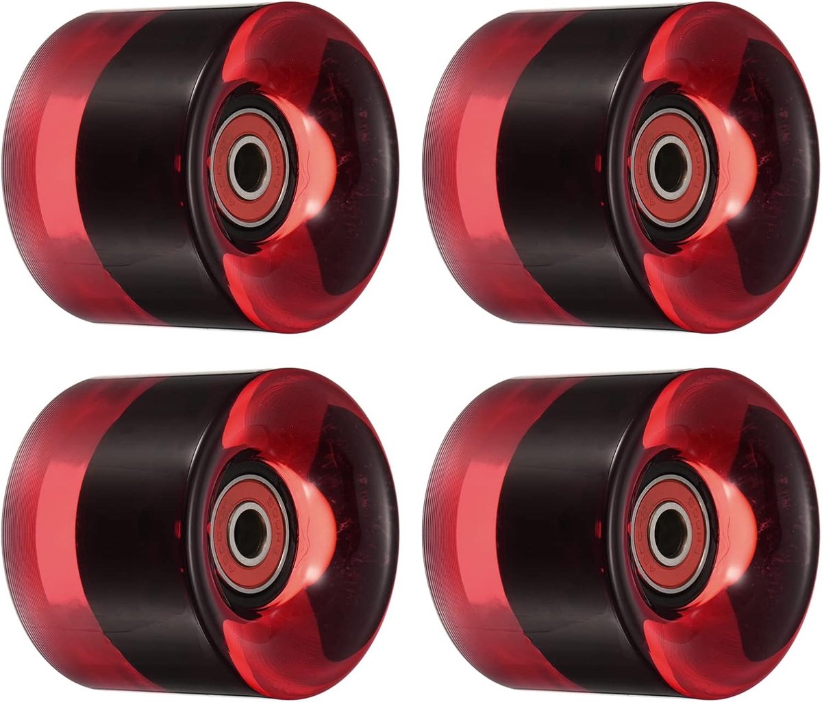 longboard wielen skateboard onderdelen straat rijden met lagers 60mm helder rood