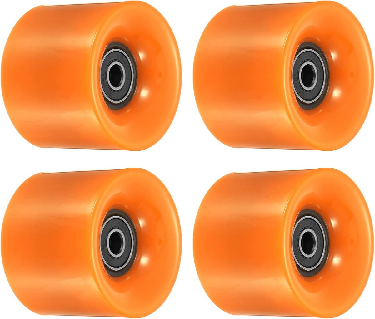 Longboard Wielen - Skateboard Onderdelen - Straat Rijden - Met Lagers ABEC-9 - 60mm - Oranje Zwart Skateonderdeel kopen online