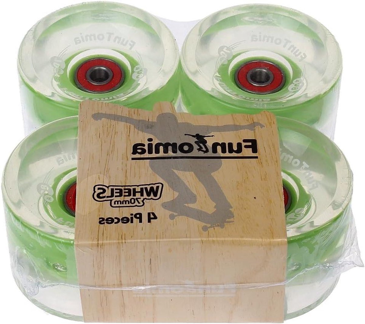 Longboard wielen - Skateboard rollen - Freeriden cruisen - Geïntegreerde LED dynamo - 70x51mm 80A - Groen Skateonderdeel kopen online