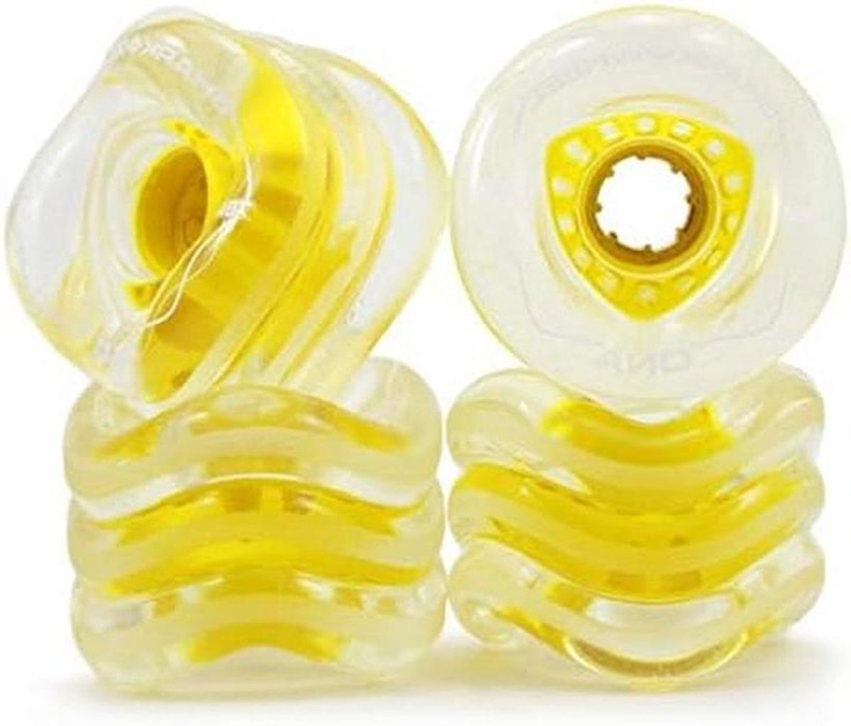 Longboard Wielen - Skateboard Wielen Set - Soepel Rijden - Unieke Sinusgolf Vorm - 72mm 78a - Geel Skateonderdeel kopen online