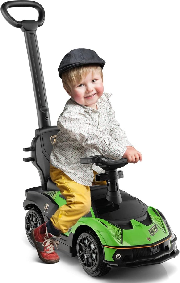 Loopauto 3-in-1 - Duwauto Kinderwagen - Peuter Ontwikkeling - Veiligheidsbeugels en Voetensteun - 86 x 40 x 905 cm - Groen Driewieler kopen online