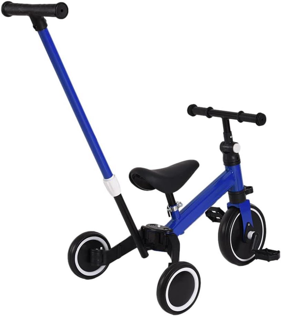 loopfiets driewieler kinderfiets leren fietsen 3 in 1 ontwerp vanaf 18 maanden blauw