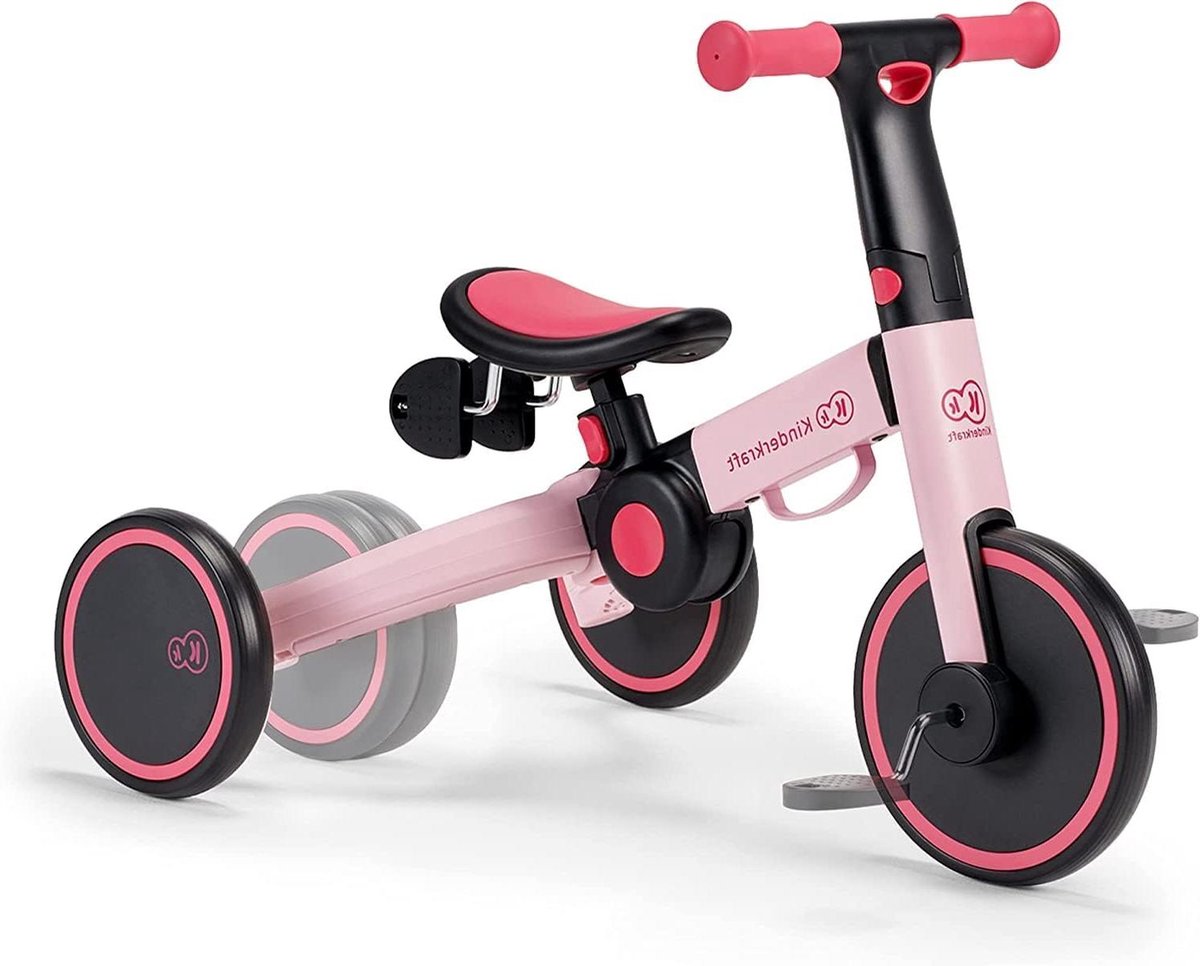 Loopfiets Driewieler - Leerfiets Kinderfiets - Buiten Spelen - 3-in-1 Opvouwbaar - Van 12 Maanden - Roze Driewieler kopen online