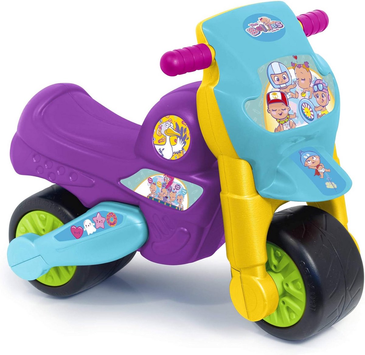 loopfiets met toeter buitenspeelgoed kind ontwikkeling brede stabiele wielen 49 cm hoog multicolor