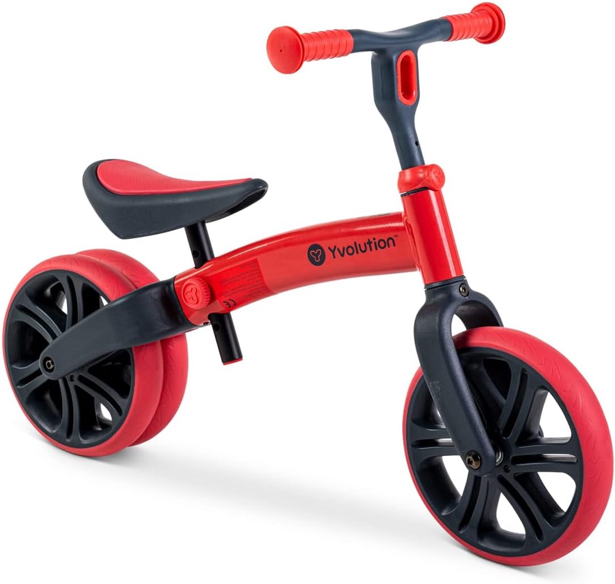 Loopfiets peuters - Eerste fiets - Leren fietsen - Dubbel achterwiel - 9 inch - Rood Loopfiets kopen online