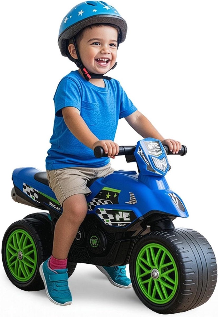 Loopfiets voor kinderen - Peuter auto - Actief spelen - Brede stabiele basis - 24.5 inch lengte - Blauw Loopfiets kopen online