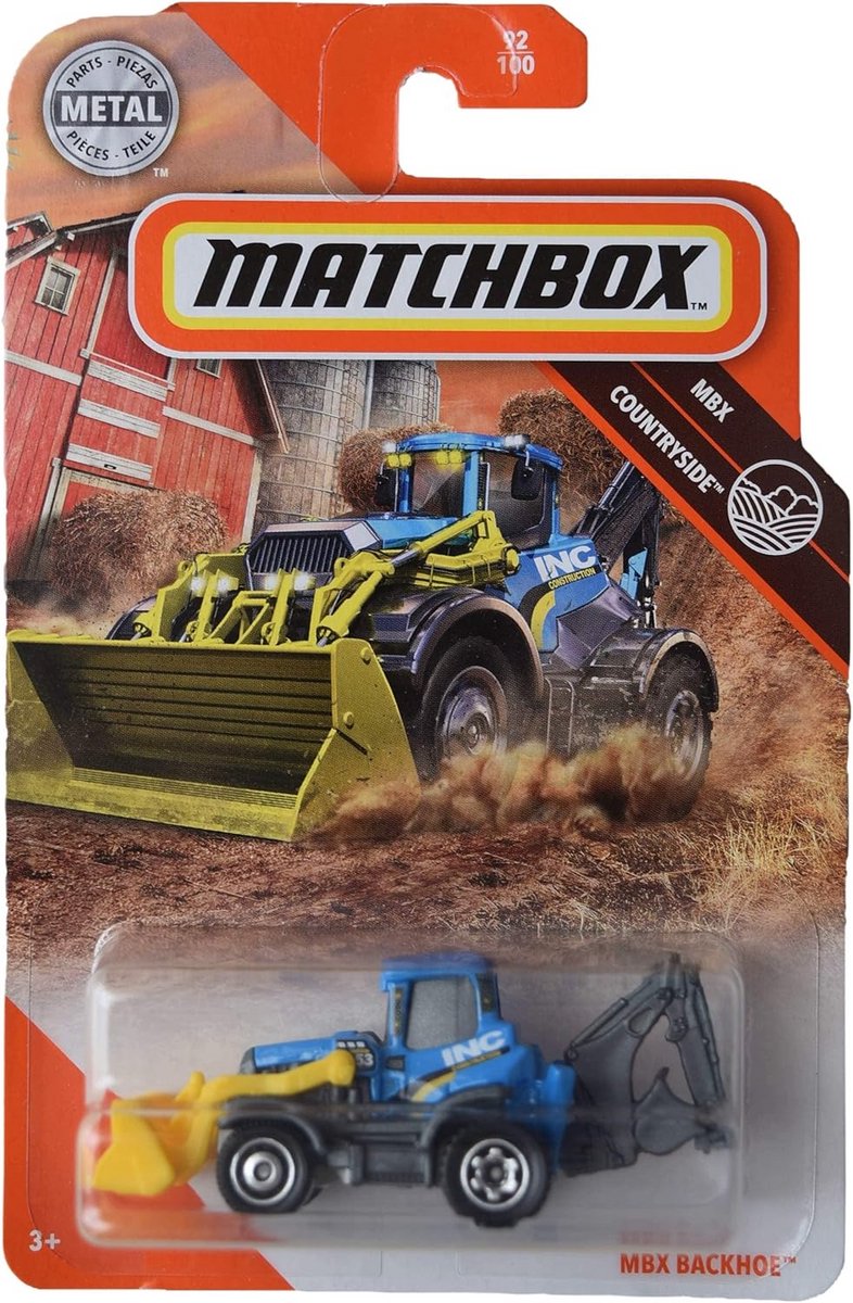 Matchbox Graafmachine Backhoe - Blauw - Countryside Model Speelgoedkruiwagen kopen online
