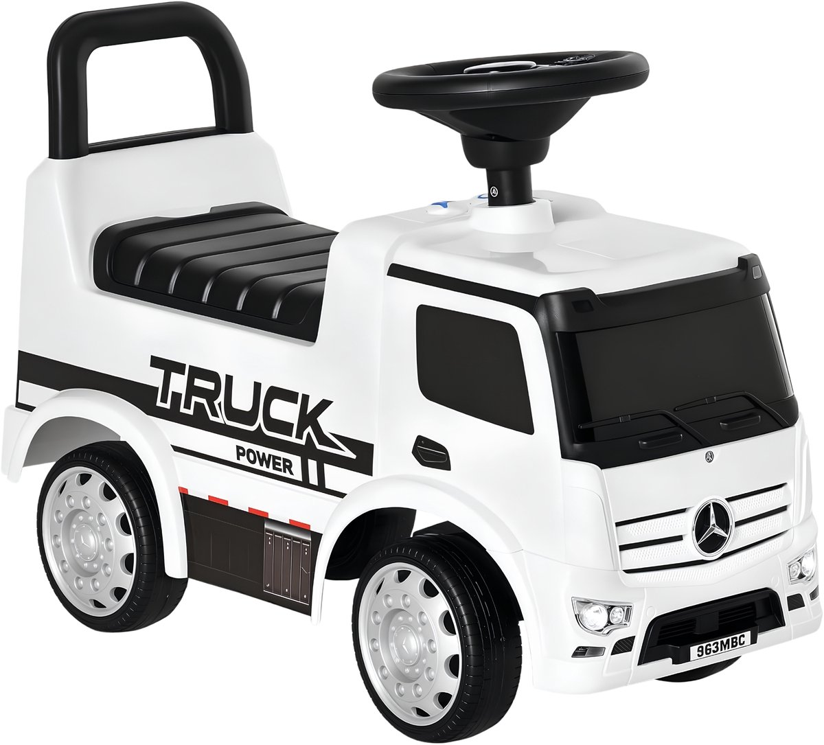 mercedes gelicenseerde loopauto kinder slide vehicle met stuur wit