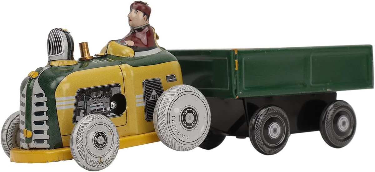Metalen Vrachtwagen Speelgoed - Opwindbare Tractor - Verzameldecoratie - Handgemaakt Blik Vakmanschap - 16 x 6 x 6 cm Speelgoedkruiwagen kopen online
