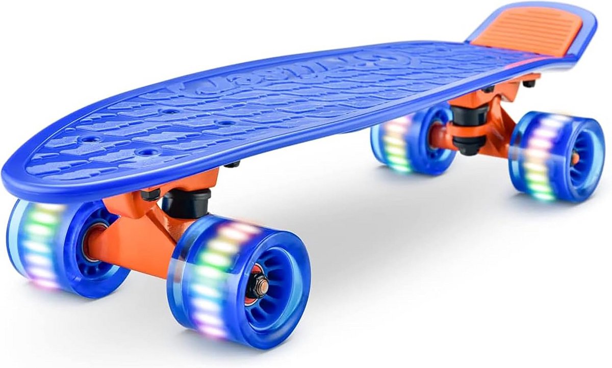 mini cruiser skateboard carveboard skateboard straat skaten dubbel gebogen ontwerp 60 x 45mm wielen blauw