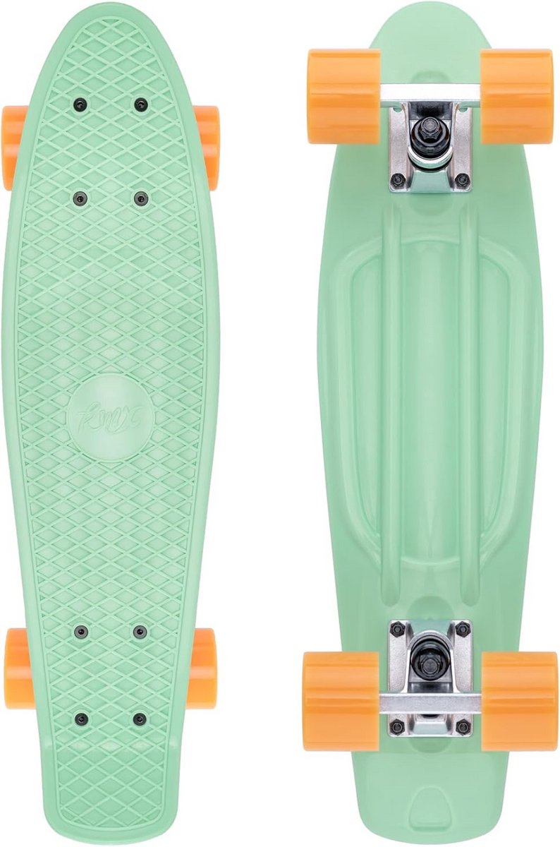 mini cruiser skateboard compact board stadscruisen polypropyleen dek 56 cm muntgroen