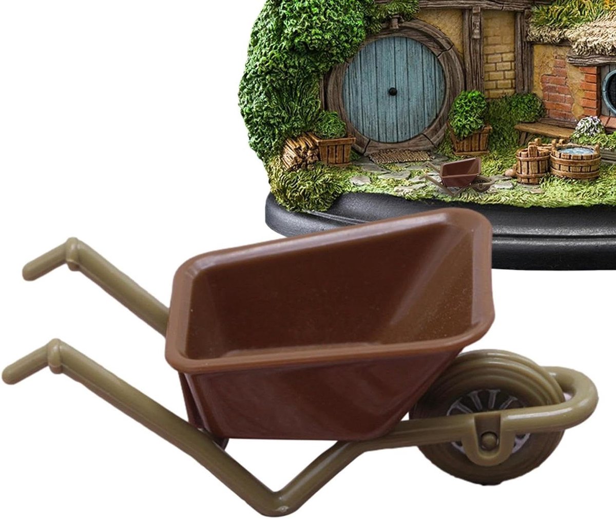 mini kruiwagen speelgoed miniatuur trolley decoratie tuin glad abs materiaal 10 x 6 x 5 cm