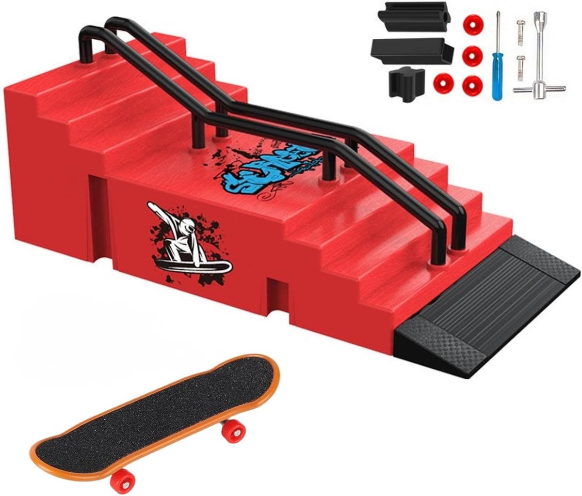 Mini Skate Ramp - Vingerboard Park - Vaardigheden Oefenen - DIY Combinatie Mogelijk - 19 x 8.6 x 7.5 cm Skateramp kopen online