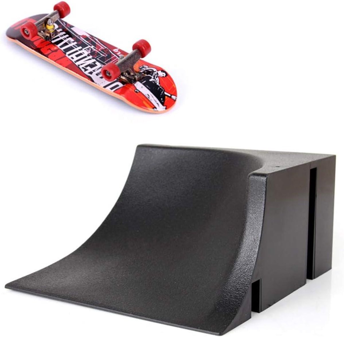 Mini Skateboard Toets - Vingerboard Set - Kinderen Leren - Aanpasbaar Skatepark - 29 x 20 x 7 cm - Wit Skateonderdeel kopen online