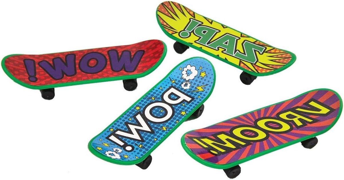 Mini Skateboards - Vinger Speelgoed - Behendigheid Oefenen - 4 Stuks Pack - 7.5 cm - Multicolor Skateonderdeel kopen online