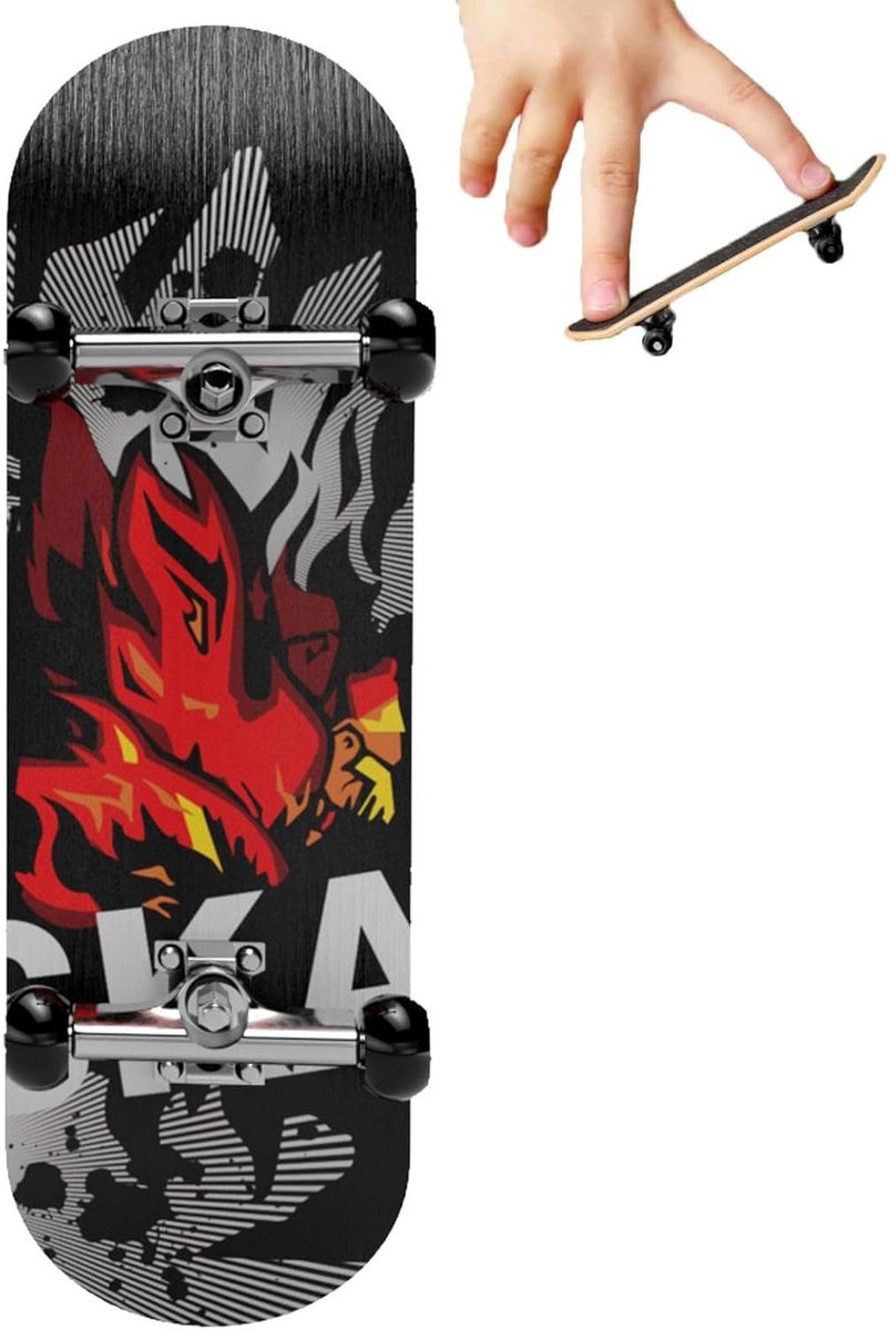 mini skateboards vinger speelgoed trucs oefenen echte lagerwielen 9 9 cm lang zwart vlam