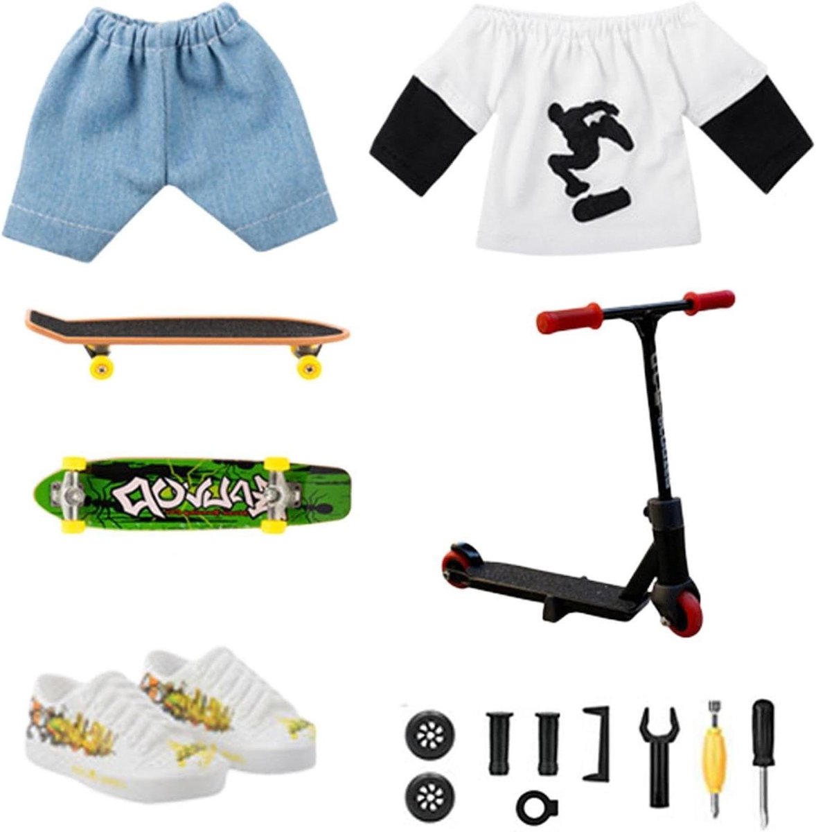 mini skatepark set vinger skateboard ramp balans training realistische wielen 116 x 99 x 28 cm