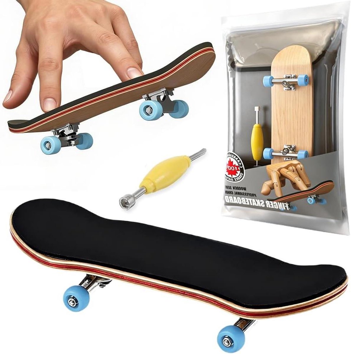 mini vingerskateboards doos skateboards vaardigheden verbeteren esdoornhout constructie 99 5 mm lengte niet gespecificeerd