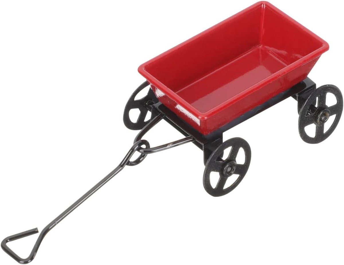 miniatuur kruiwagen poppenhuis decoratie miniatuur sc ne levendig ijzeren model 7 5 x 2 cm rood