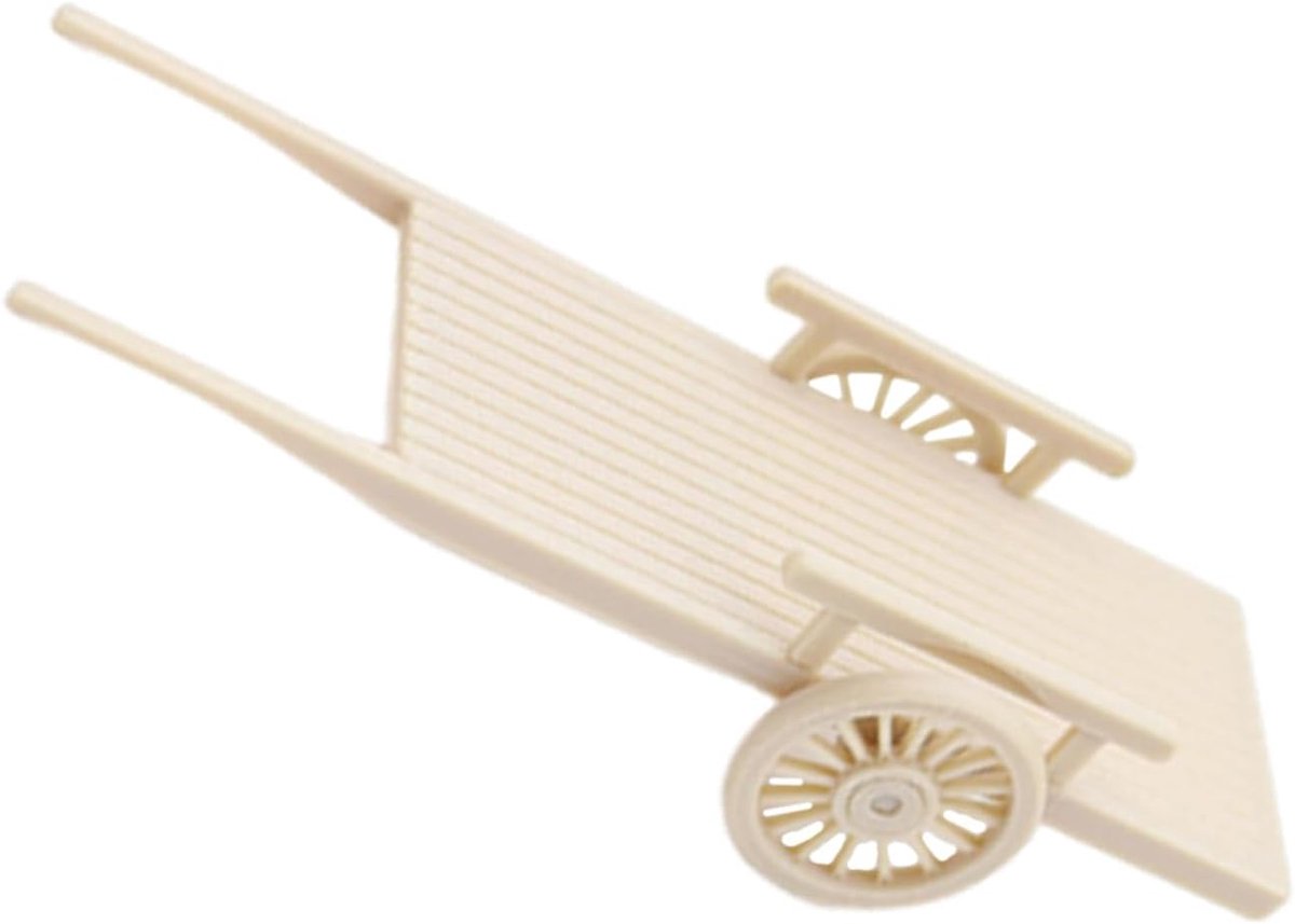 Miniatuur Landbouwmodel - Mini Kiepwagen - Poppenhuis Decoratie - Handgepolijst Realistisch - 145 cm - Beige Speelgoedkruiwagen kopen online