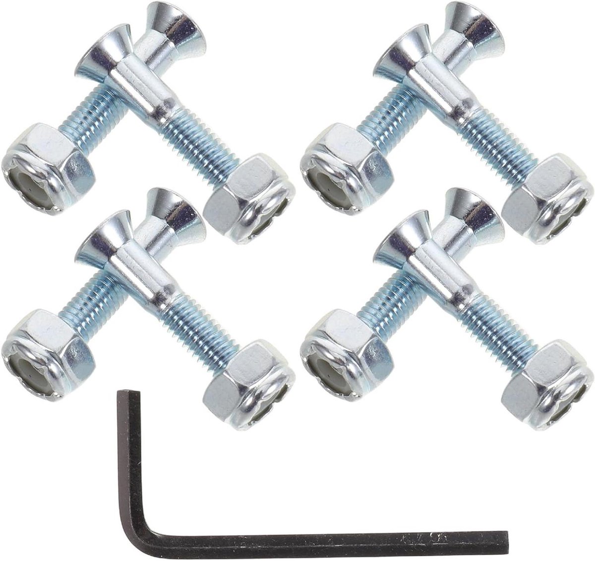 Montageschroeven Set - Bouten Moeren - Skateboard Onderhoud - Robuust Koolstofstaal - 8 Sets - Blauw Skateonderdeel kopen online