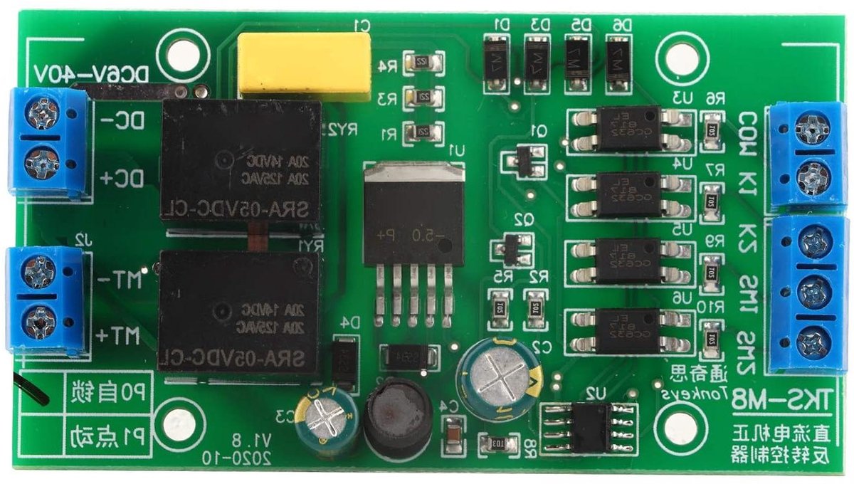 motorcontroller omkeerschakelaar rotatie controle 20a relais 6v 40v zwart