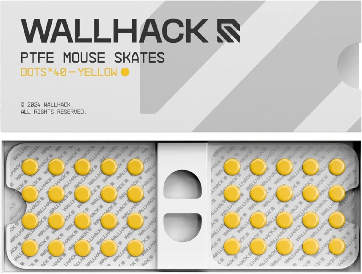 Muisskates PTFE Dot - Universele Gliders - Precisie Gaming - Ultraglad Snel Glijden - Gemakkelijk Aanbrengen - Geel Skateonderdeel kopen online