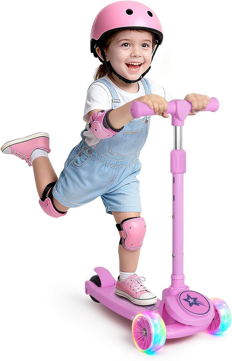 Nattork Children's Scooter, 3 Wheels, Children's Scooter with 3 Height-adjustable Handlebars, Tilt Handlebar and Wide Non-Slip Deck, for Boys and Girls from 2 Years Driewieler kopen online