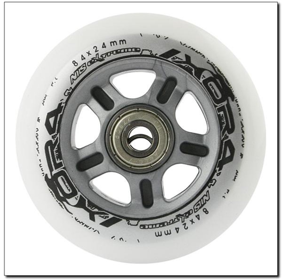 Nils Extreme - Skating Set - PU 84x24mm - 82A Hardheid - ABEC-9 Lagers Skateonderdeel kopen online