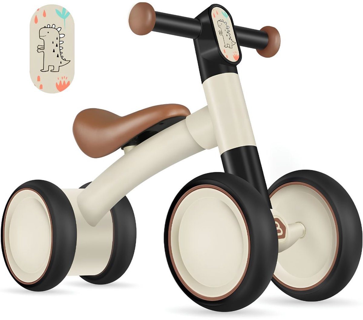 niva loopfiets comfortabele luchtbanden loopauto bruin 54cm x 20cm x 37cm