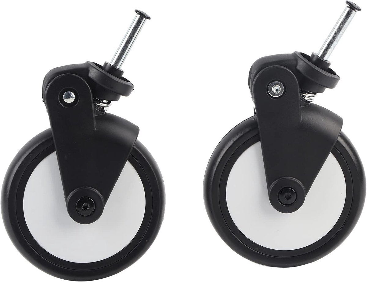 omgoods buggywielen 360 rotatie vervangingswielen natuurrubber slijtvast voor achterwielen eenvoudig te installeren
