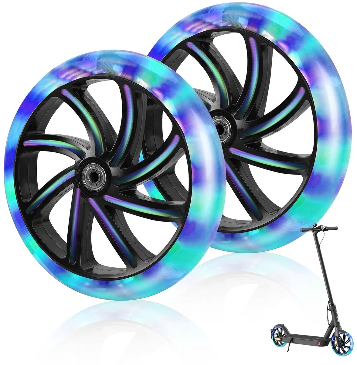 omgoods set van 2 200mm scooterwielen duurzaam en antislip