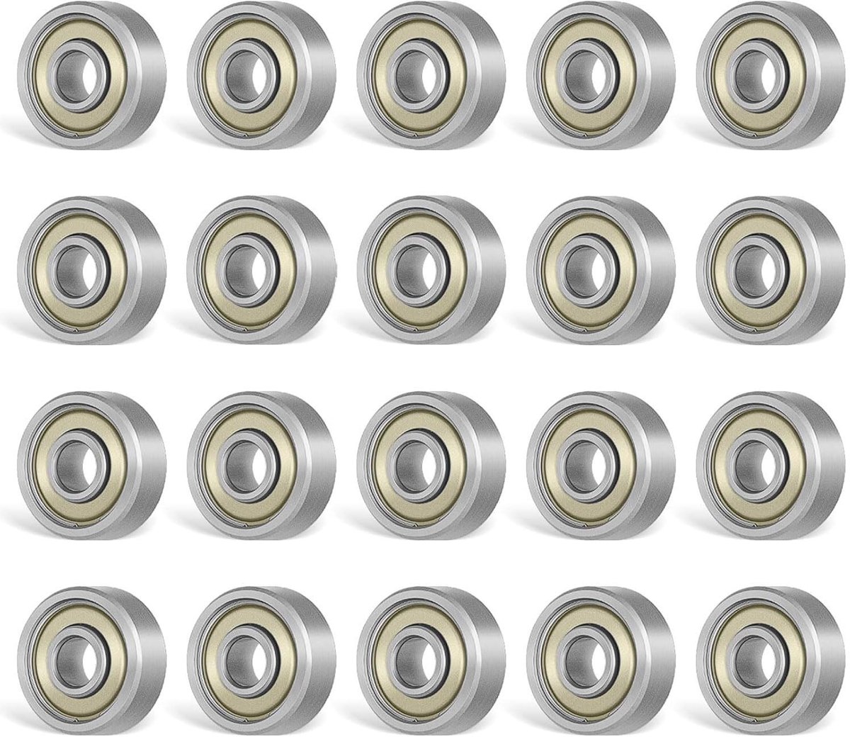 Omgoods - Set van 20 Miniatuur Stalen Lagers 3x7x3mm Skateonderdeel kopen online