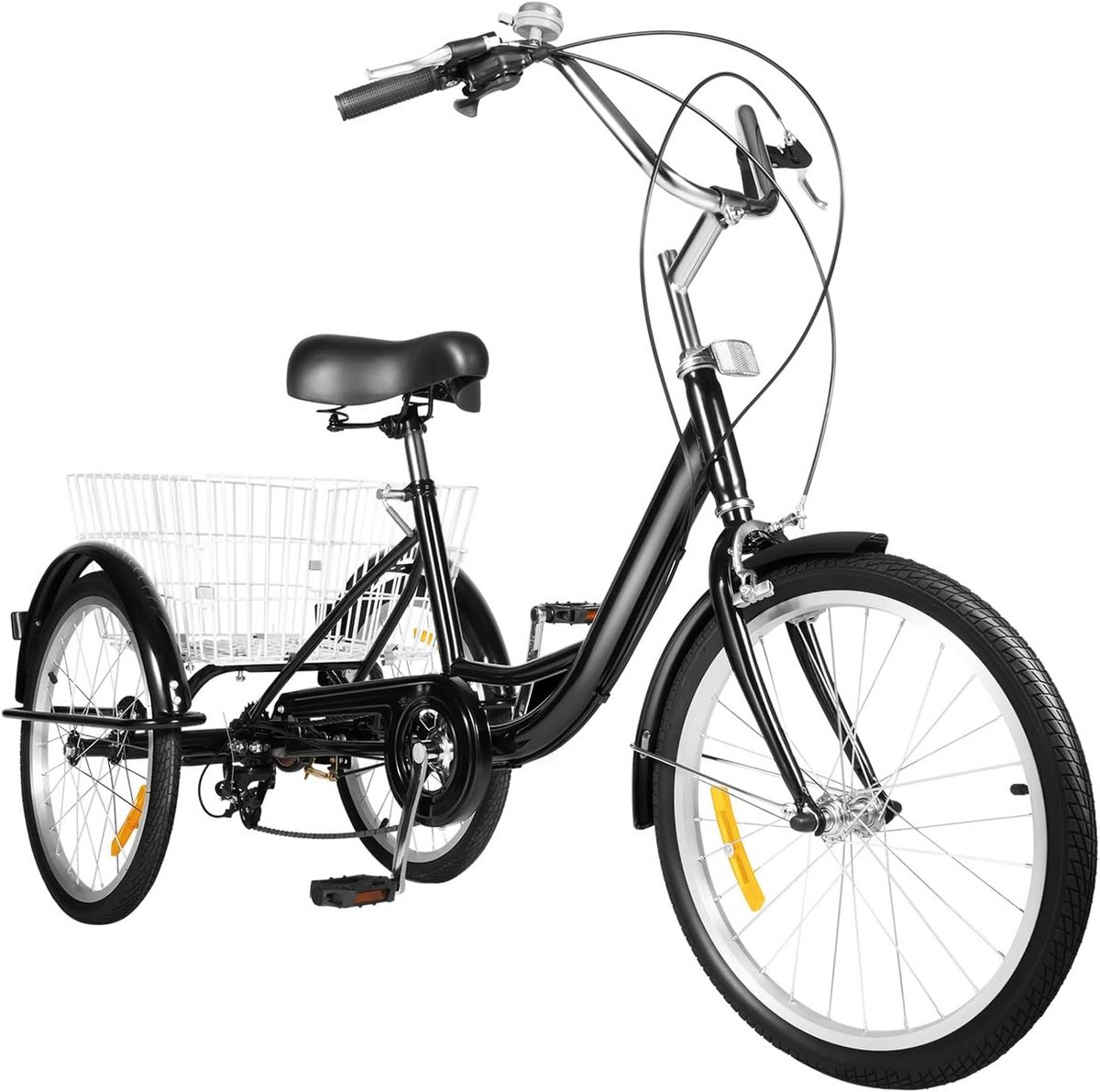 Opvouwbare driewieler 20 inch met 8 versnellingen en grote boodschappenmand Driewieler kopen online