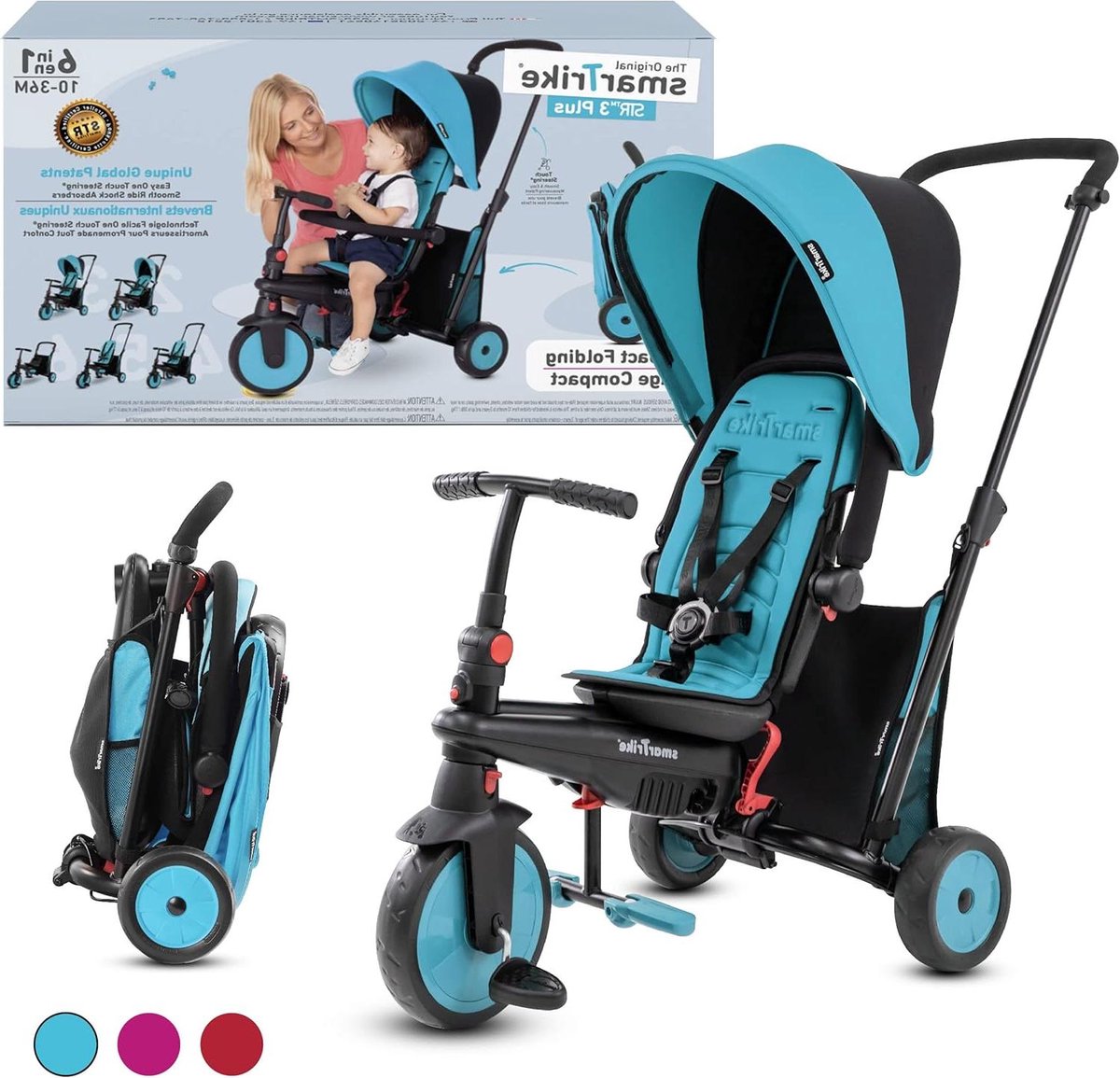 opvouwbare driewieler kinderdriewieler peuter buiten spelen 6 in 1 meerdere stappen n v t blauw