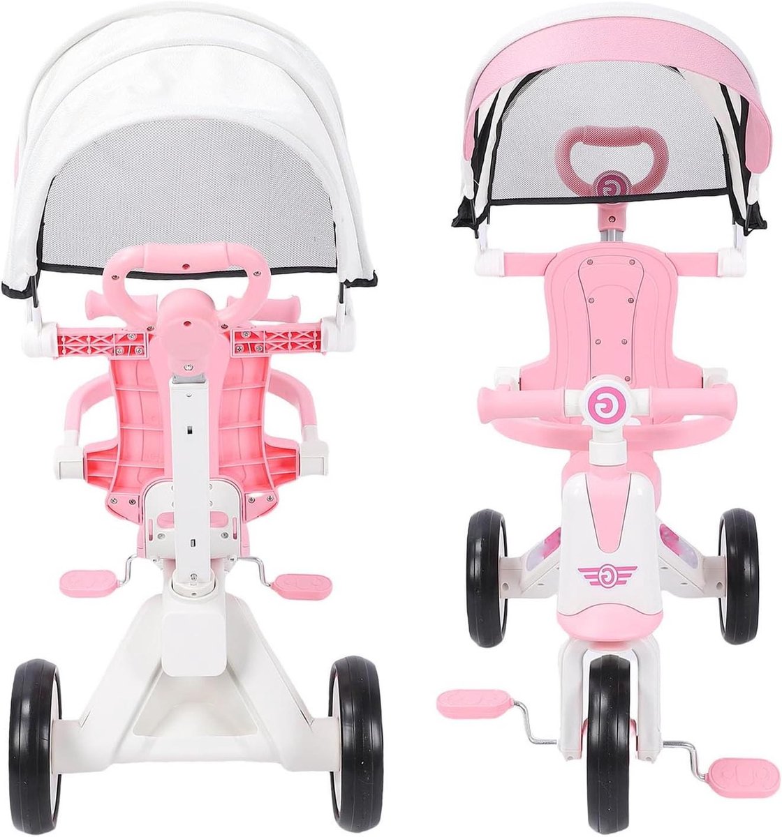 opvouwbare driewieler kinderfiets buiten spelen verstelbaar duwhandvat 53x33x30 cm meerdere kleuren