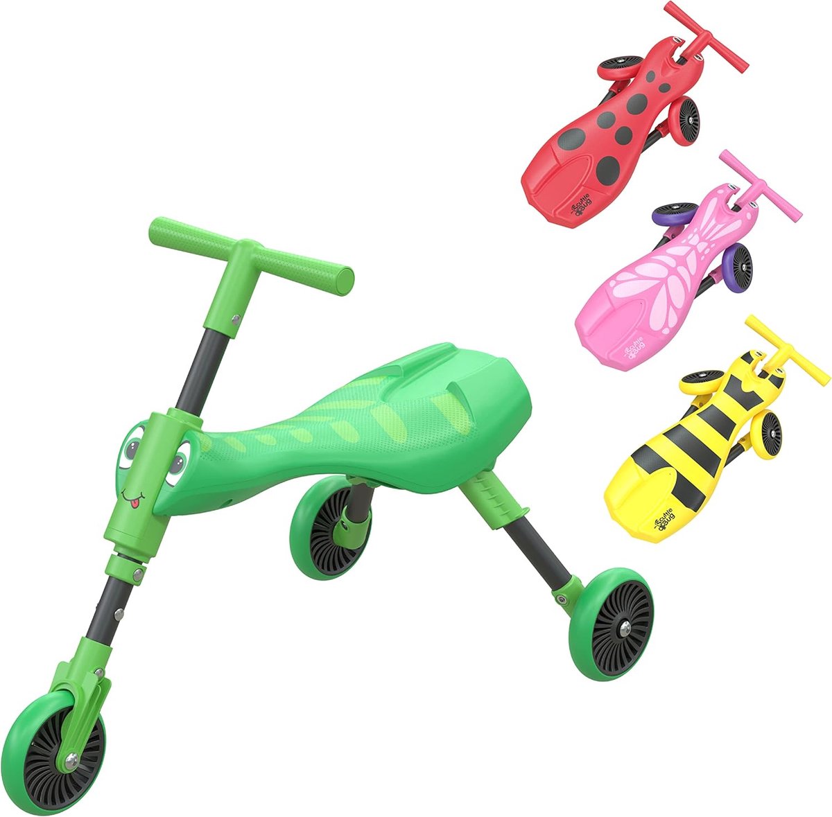 Opvouwbare driewieler - Peuter loopfiets - Binnen en buiten - Stabiel 3-wiel ontwerp - 48 x 28 cm - Groen Driewieler kopen online