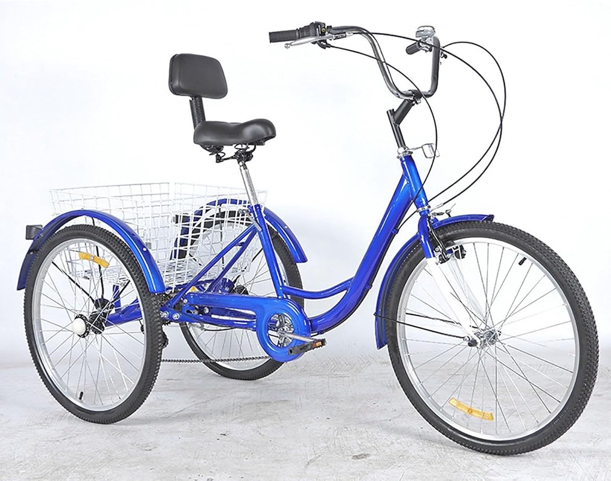 Opvouwbare Driewieler - Volwassen Fiets - Boodschappen Vervoeren - 7 Versnellingen - 24 Inch Wielen - Rood Driewieler kopen online