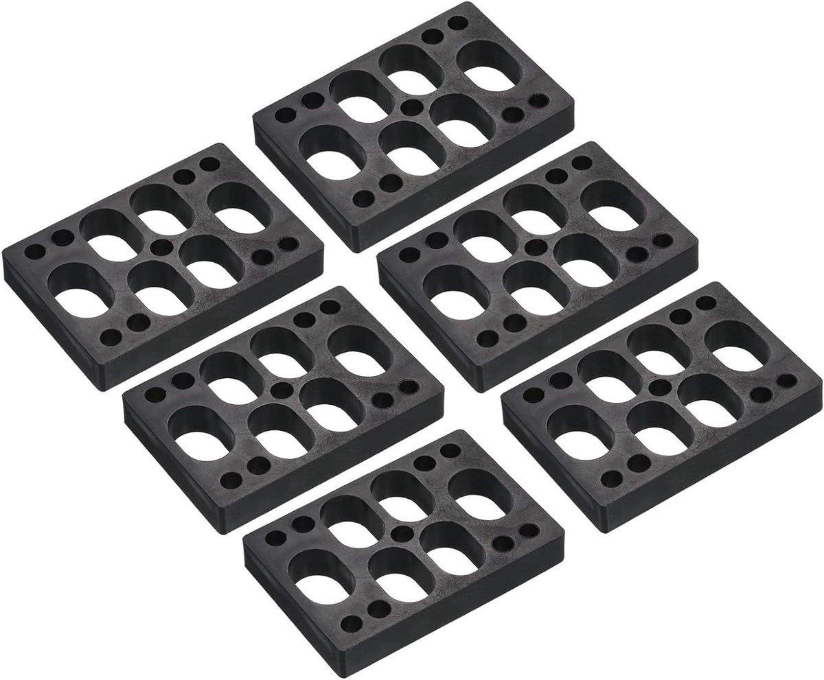 PATIKIL 12mm (0,47") Skateboard Riser Pads, 4 Pack Plastic Longboard Riser Pads Hoekige Wedge Shock Pads voor Skateboard Truck, Zwart Skateonderdeel kopen online