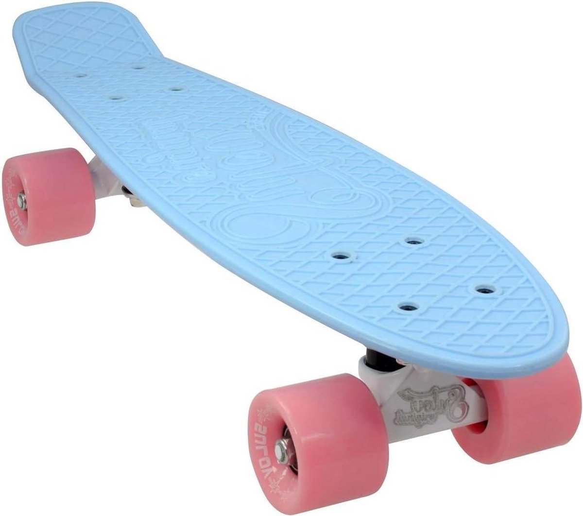 Penny Board - Skateboard Pastel - Stad Verkennen - Hoge Kwaliteit PP - 60 mm Wielen - Blauw/Roze Skateonderdeel kopen online